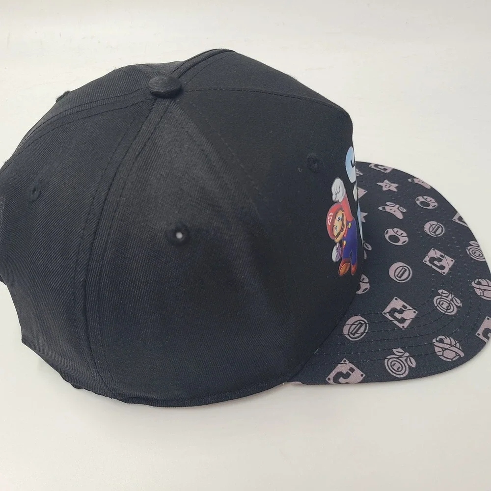 Youth Super Mario Hat Snapback Nintendo Black Gray Bros Video Games Logo Boys